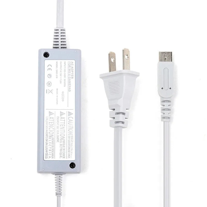 Wii U tablet power supply charger with ABS casing, 15.8 cm length, black