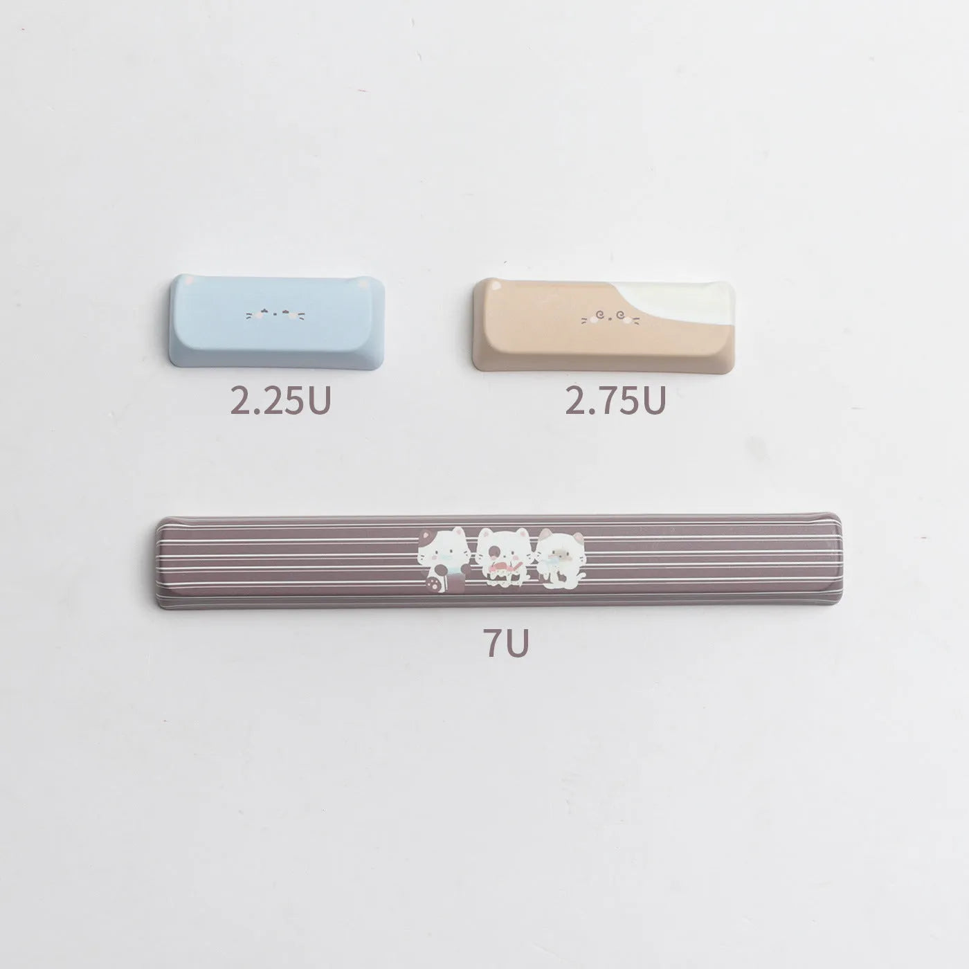 Sea Salt Cat design PBT key cap set showing sublimation printed artwork on keyboard keys