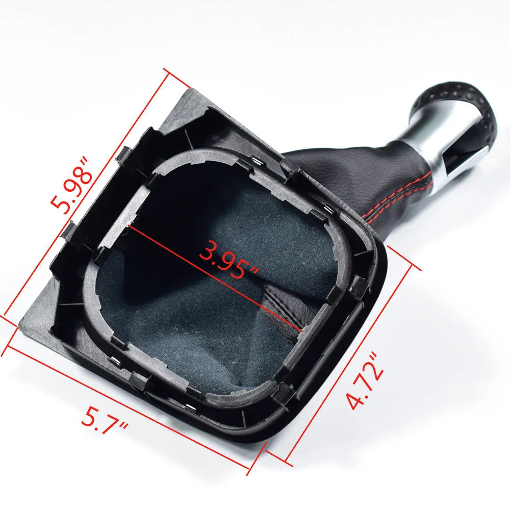Leather manual gear lever handball for Volkswagen Golf models 5, 6, and 7.