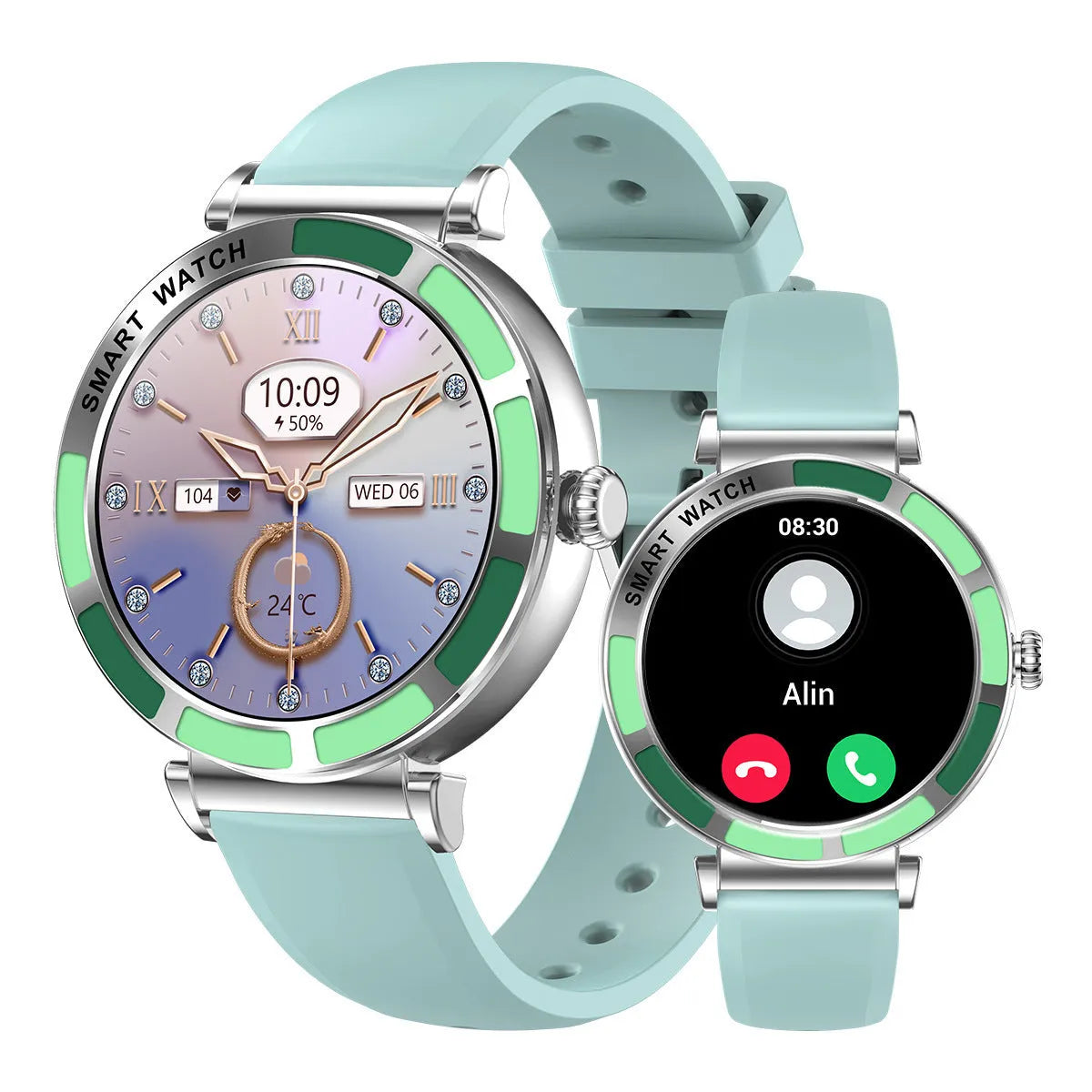 H20 smart watch for women in pink with TFT screen and Bluetooth calling feature