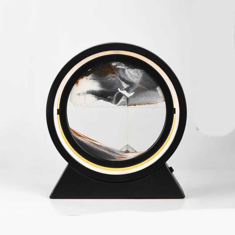 3D dynamic art ornament with quicksand effect, glass and plastic, 24cm high, in blue, gold, green, grey, purple or red