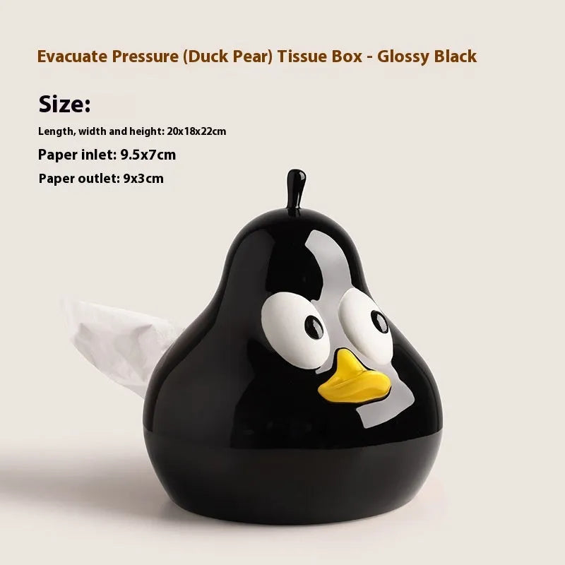 White porcelain ceramic tissue box with cute pear design in green colour option