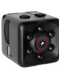 Black mini USB dash camera with infrared night vision and 1080P recording capability