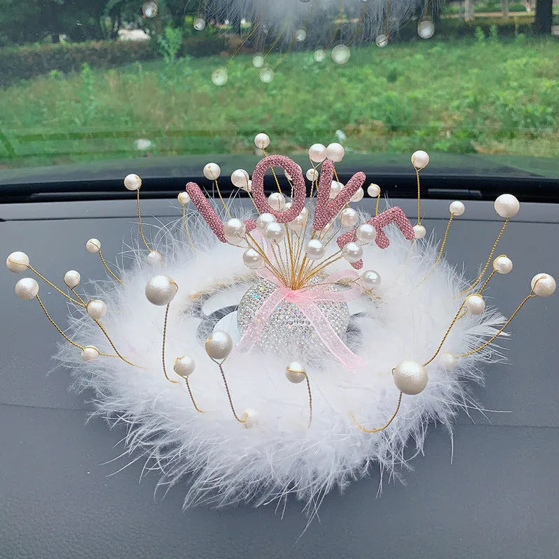 Clay diamond star car centre console decoration in pearl starry sky colours