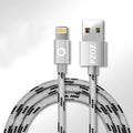 Apple MFI certified Lightning charging cable, 1 metre long, shown in grey and silver.