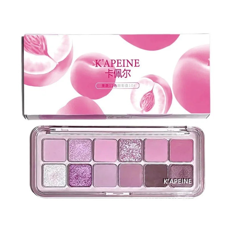 Creative Home 12 colour eye shadow plate showing matte and shimmer eyeshadows in compact palette