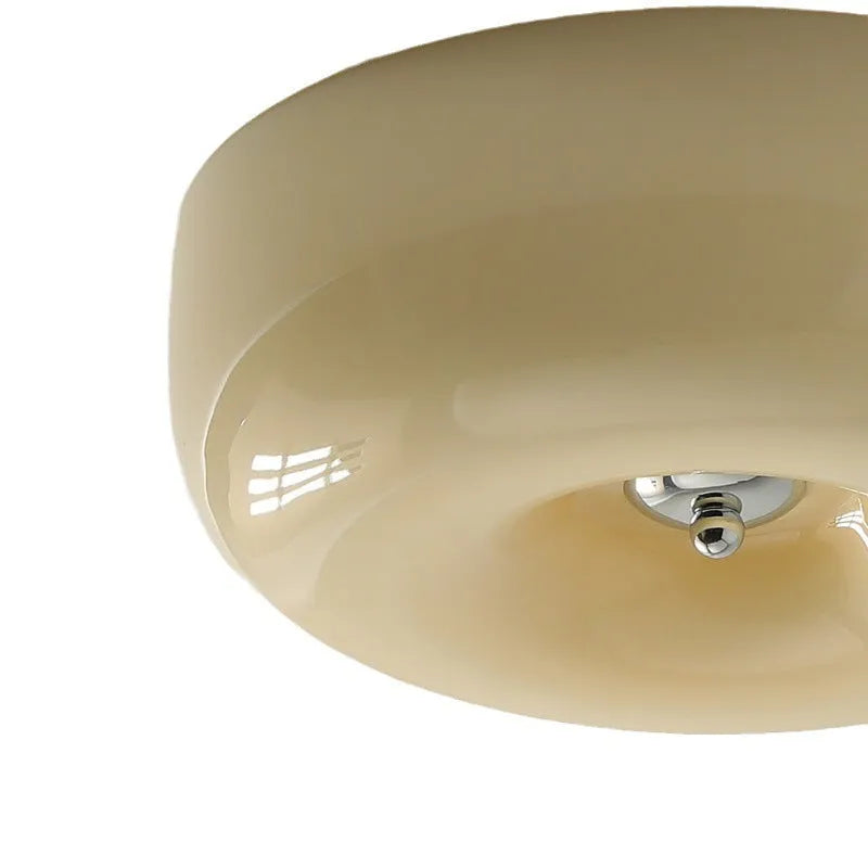 Cream coloured American antique style bedroom ceiling lamp with a three-colour light.