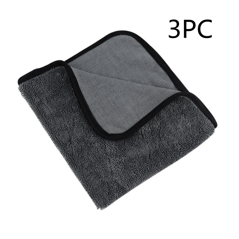 Grey microfiber car wash towel measuring 40x40cm for automobile cleaning