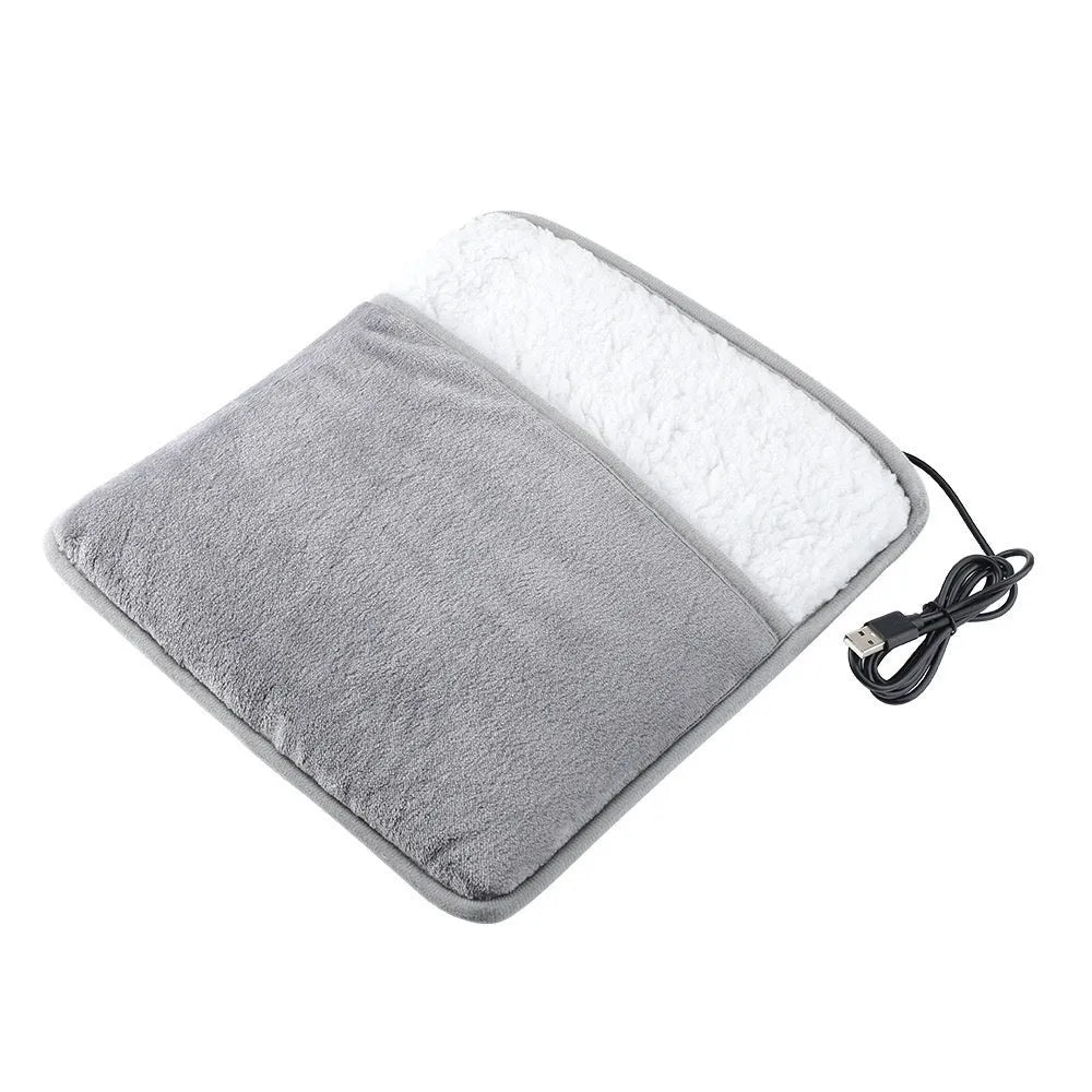 Gray USB heating feet warmer for household general use with mechanical operation