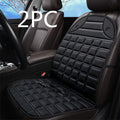 Heated seat cushion in checkered black with fibre material and cotton filling, USB option, for home office or car use