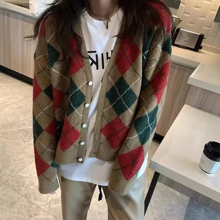 Japanese Korean style casual cardigan coat in acrylic knit fabric, macaron colour options