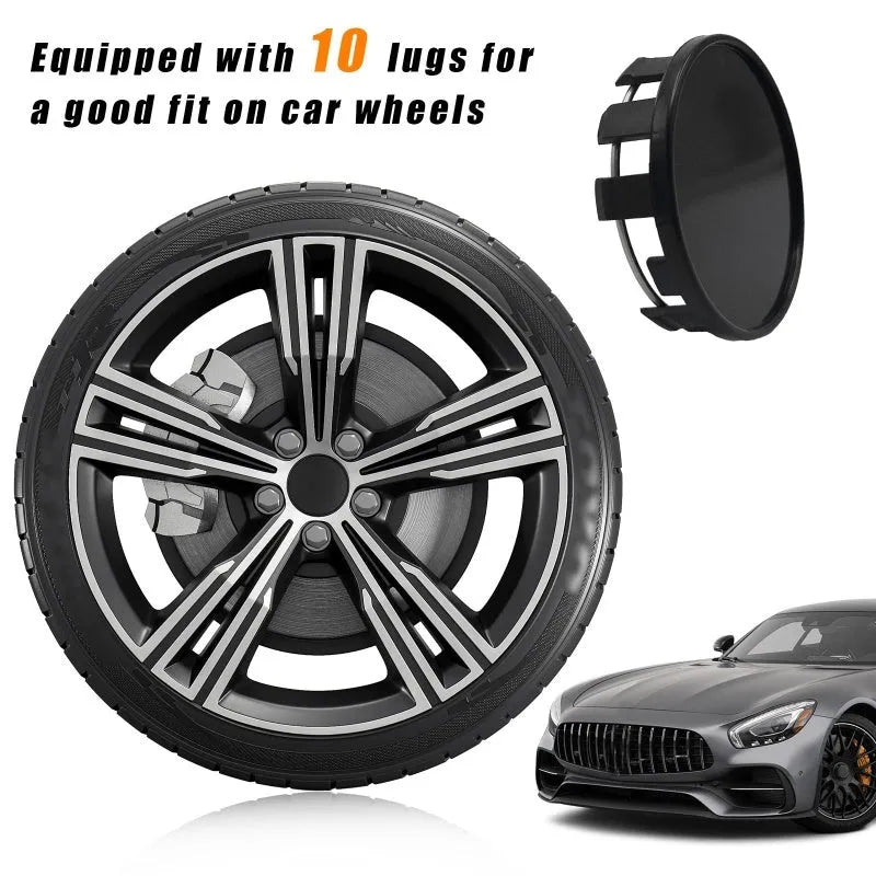 Black and silver plastic 54mm wheel hub cap for Japanese cars