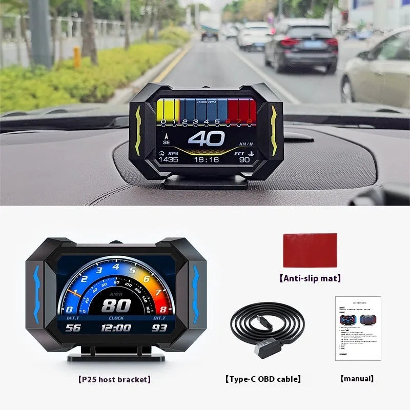 Head-up display car LCD code meter in black PC ABS housing projecting speed data