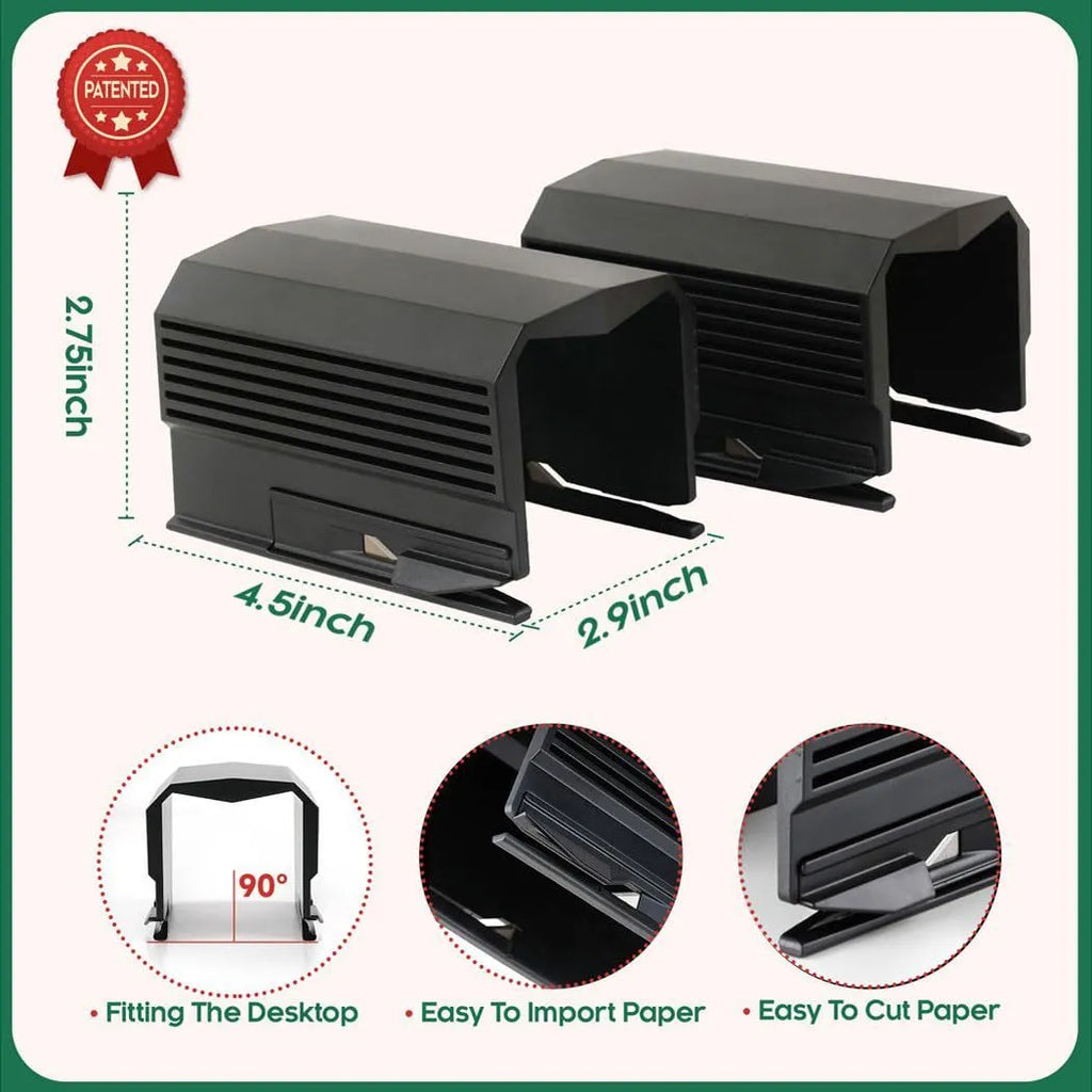 Plastic roll paper cutter in black, red, and green colour options