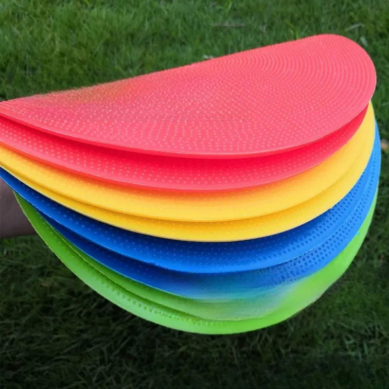 23cm diameter football training marker pad in multiple colours for field drills