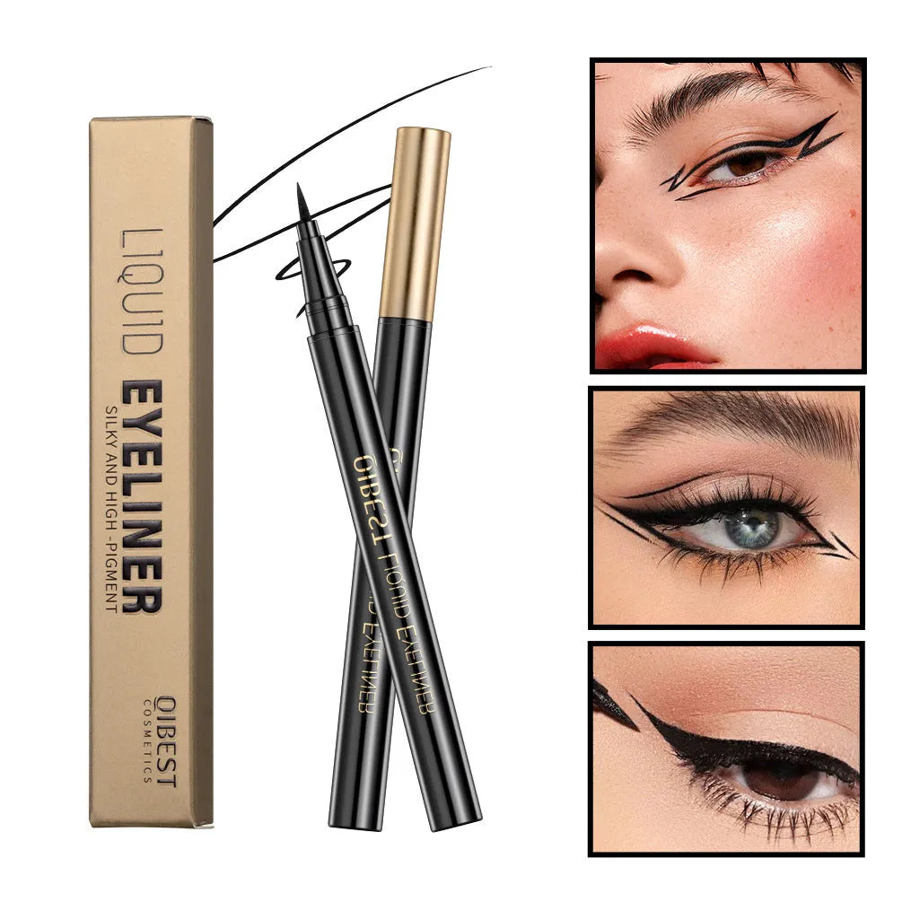 Black liquid eyeliner pen with sweat-proof and quick-drying properties