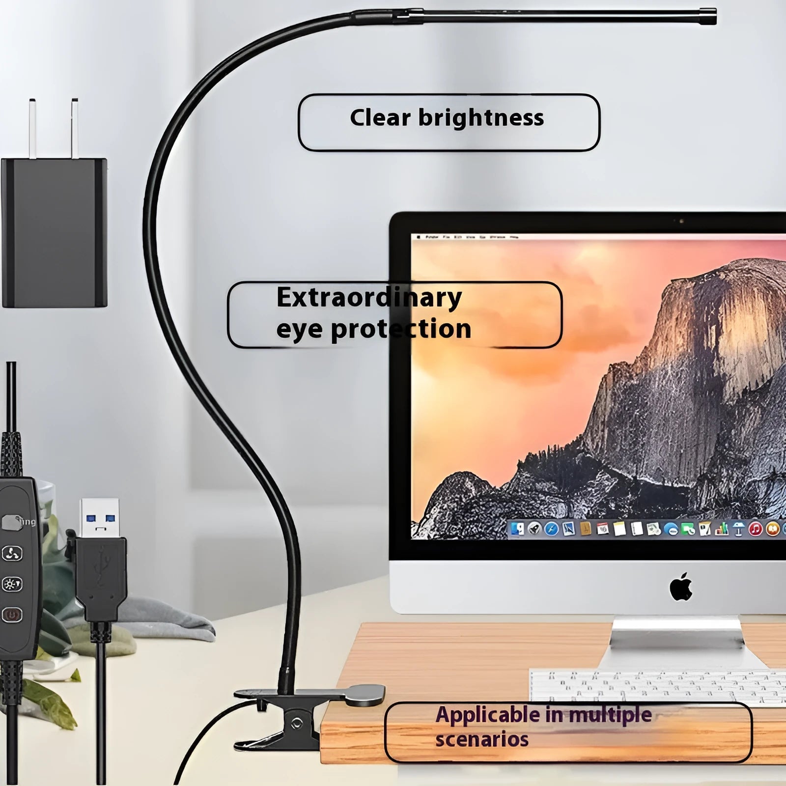 Classroom floor lamp with 100 LED lights, 26cm tall, USB powered, modern simplicity style