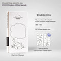 Small plaid notebook with mesh design showing eight colour options and decorative stickers