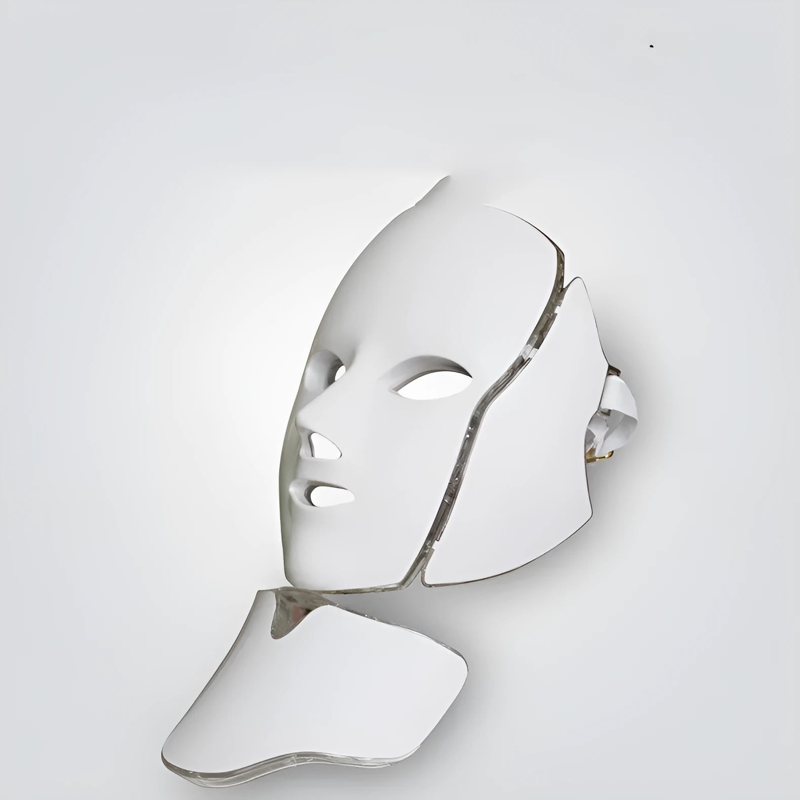 LED colour light mask beauty instrument with 7 coloured lights, compact 240x240x170mm size, on a clean surface with UK plug