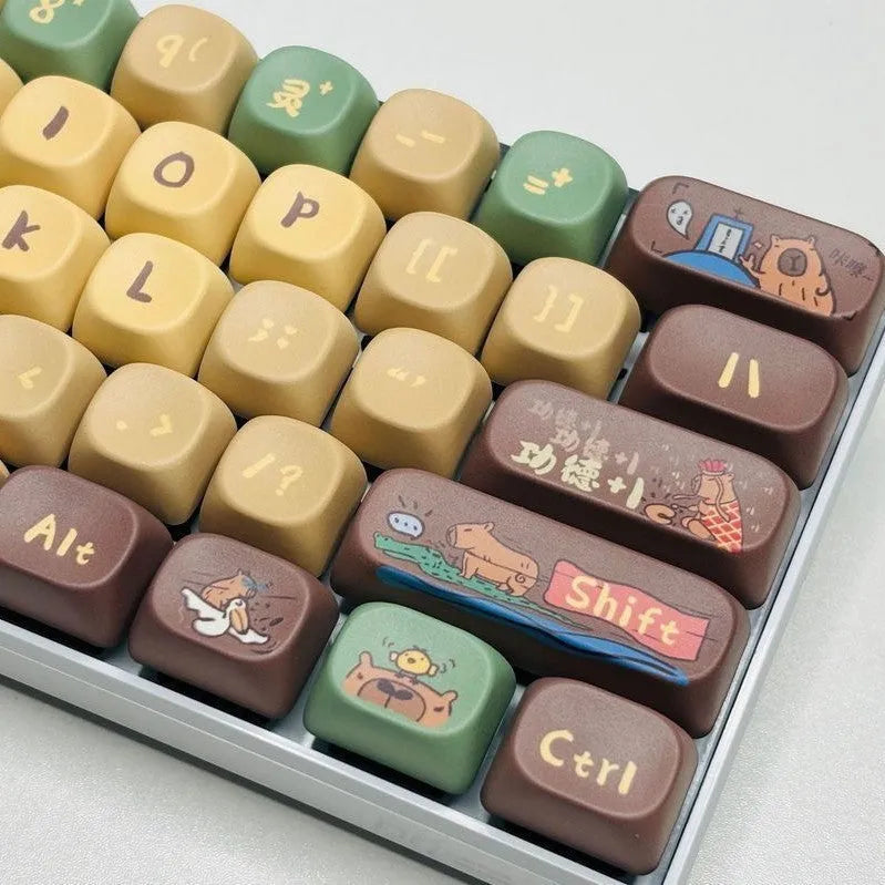 Capabala PBT MOA profile mechanical keyboard keycap set with 130 keys laid out.