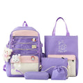 Large capacity lightweight student backpack in nylon with breathable curved shoulder straps