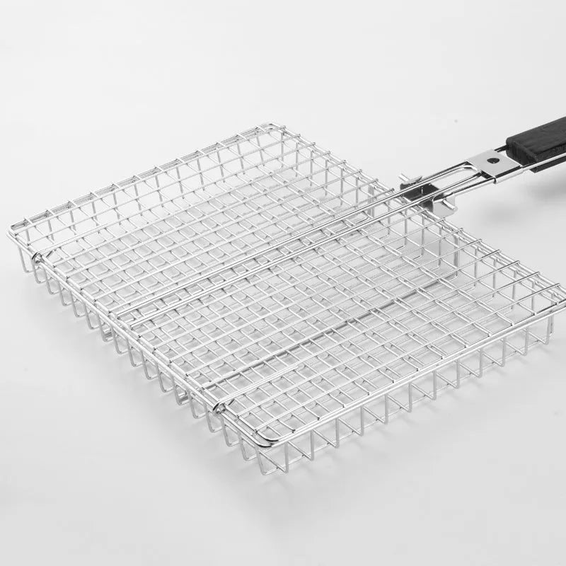 Folding handle BBQ clamp square barbecue clip for roast chicken and outdoor grilling, 1pc or 2pcs