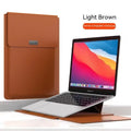 Imitation leather laptop protective sleeve with plush lining, shown in a colour option for 11 to 17 inch laptops