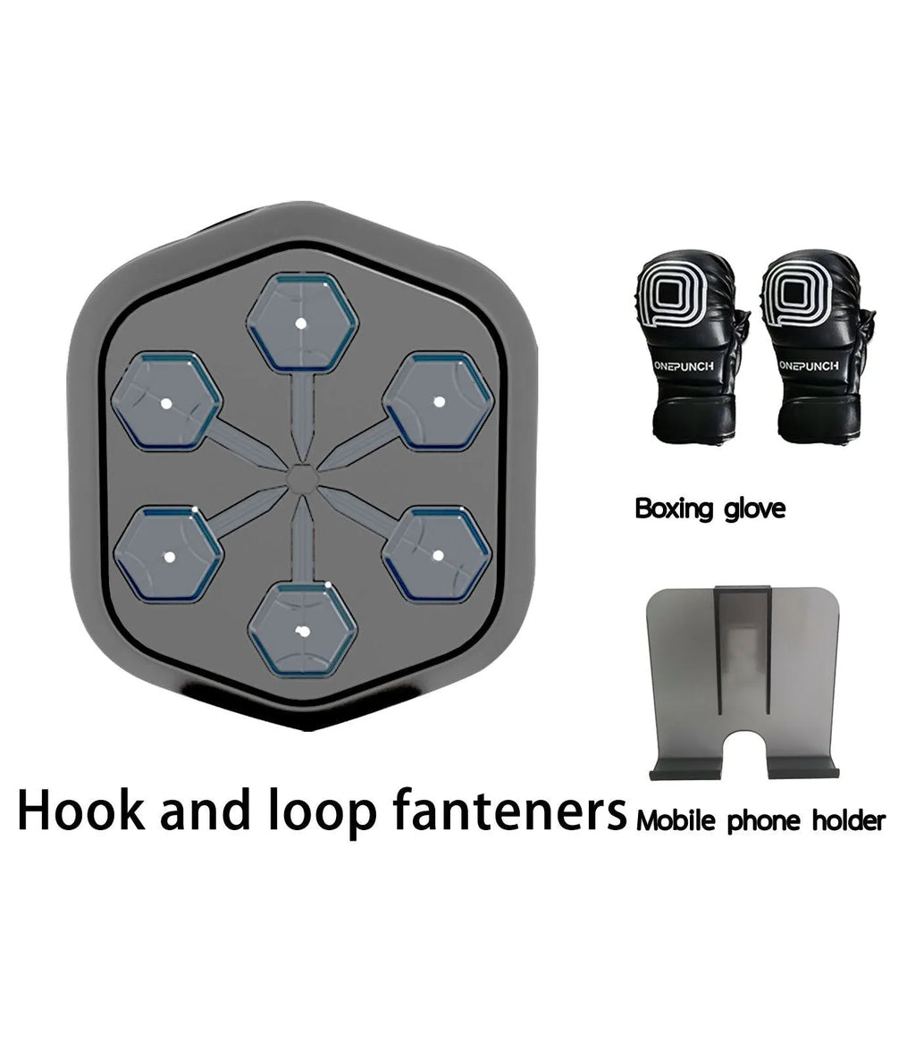 Black smart music boxing machine with Bluetooth connection and 200kg strike capacity