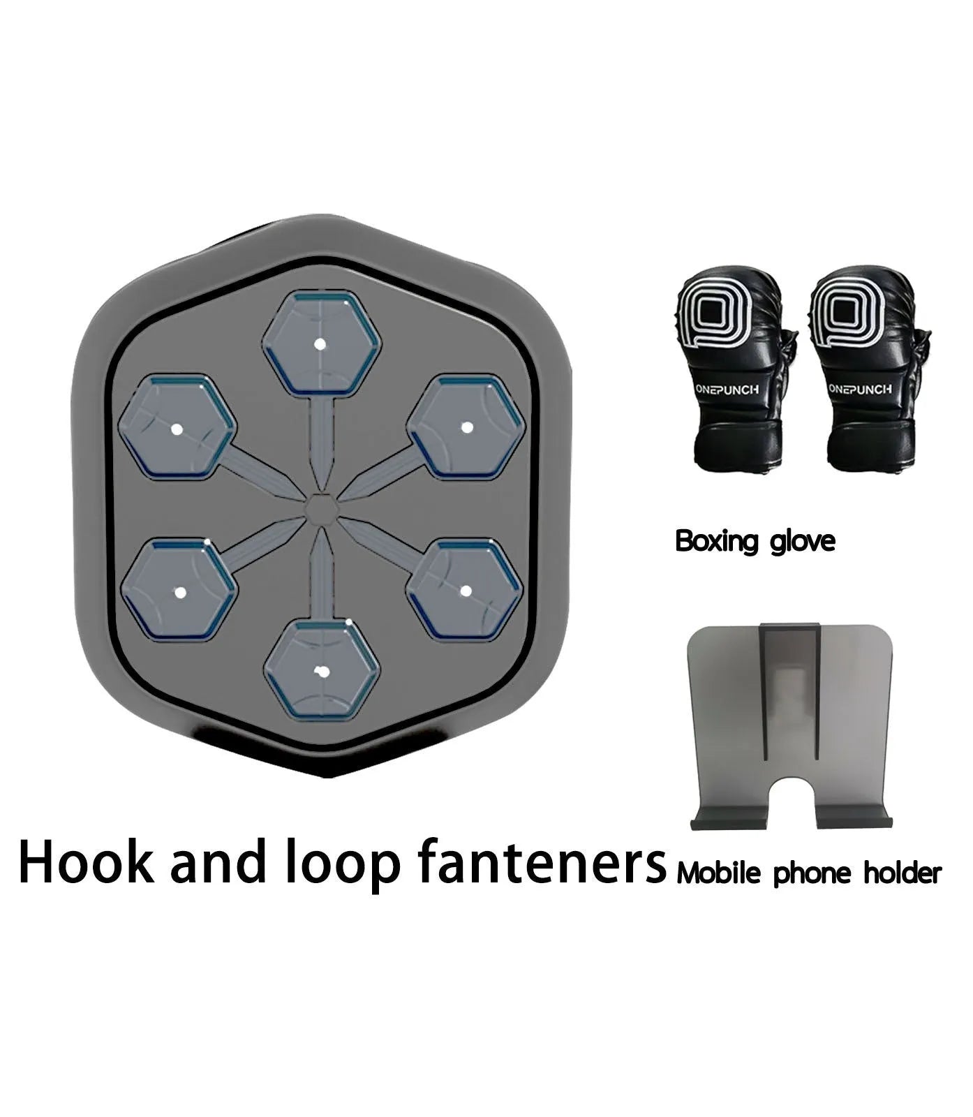 Black smart music boxing machine with Bluetooth connection and 200kg strike capacity