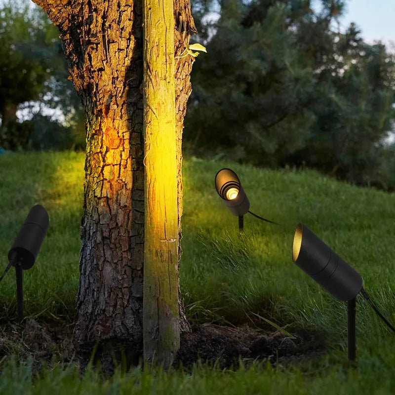 Aluminium ground lamp with stake for outdoor garden lighting