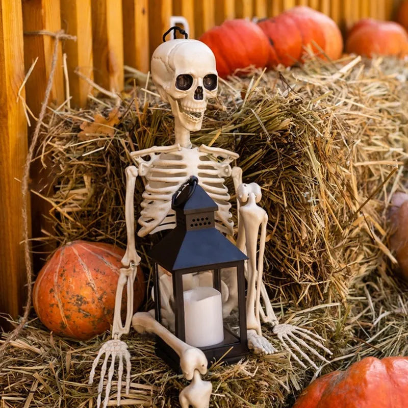 90cm tall plastic skeleton model with movable joints for Halloween outdoor decoration