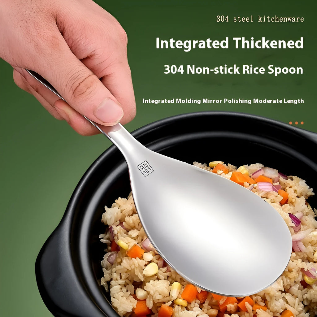 304 stainless steel thick meal spoon with simple design and sisal polished finish