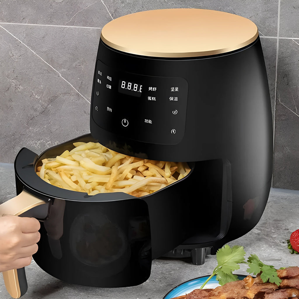 Smart touch air fryer with stainless steel body and touch control panel, 1400W, 305x305x345mm
