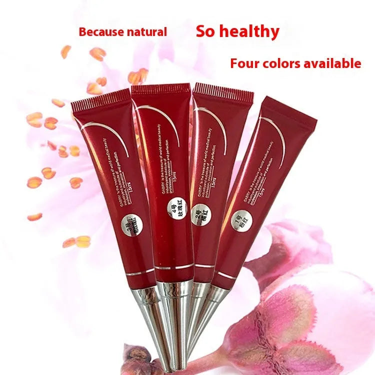 Vermilion lip gloss makeup tool with waterproof formula in five colour options