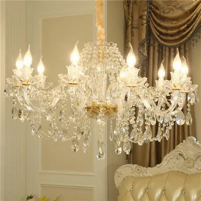 Crystal chandelier ceiling light with glass body, LED lamps, 1100 x 700 mm, adjustable 0.6 m height