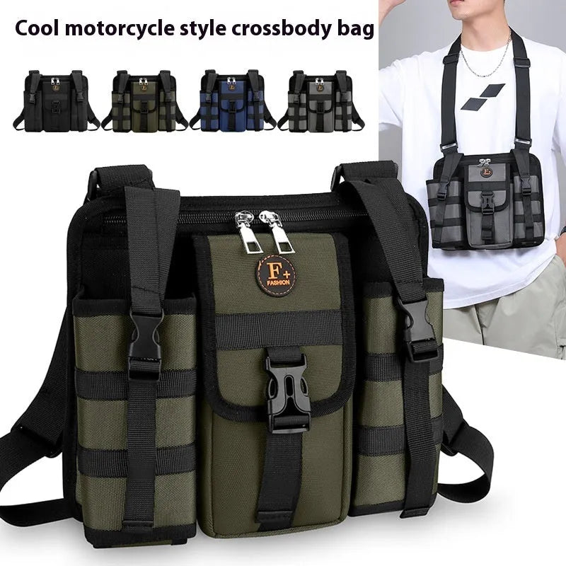 Oxford cloth mens shoulder messenger bag in army green with dimensions 28x24x6cm