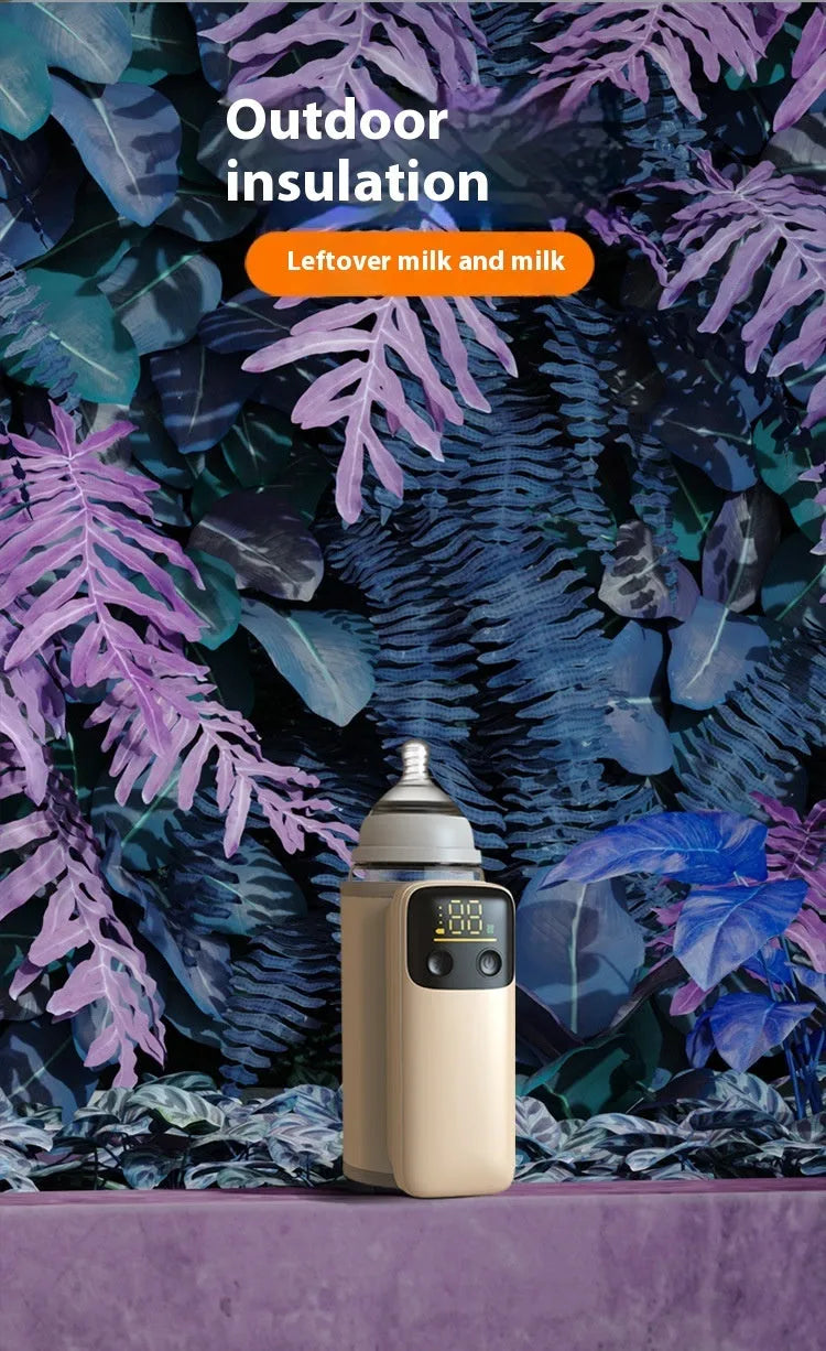 Universal baby bottle insulation cover and milk warmer with 8000mAh fast-charging battery