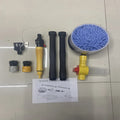 Yellow car wash mop cleaning tool with a chenille brush head and handle with three-gear hydraulic control