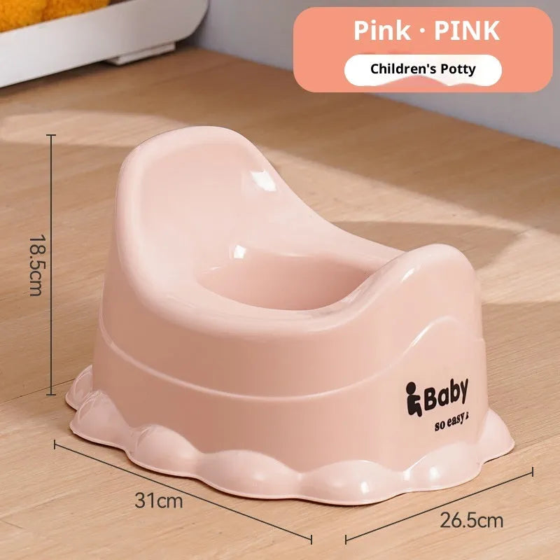 Children's small portable thickened PP potty chair in blue, green, or pink, with or without cover