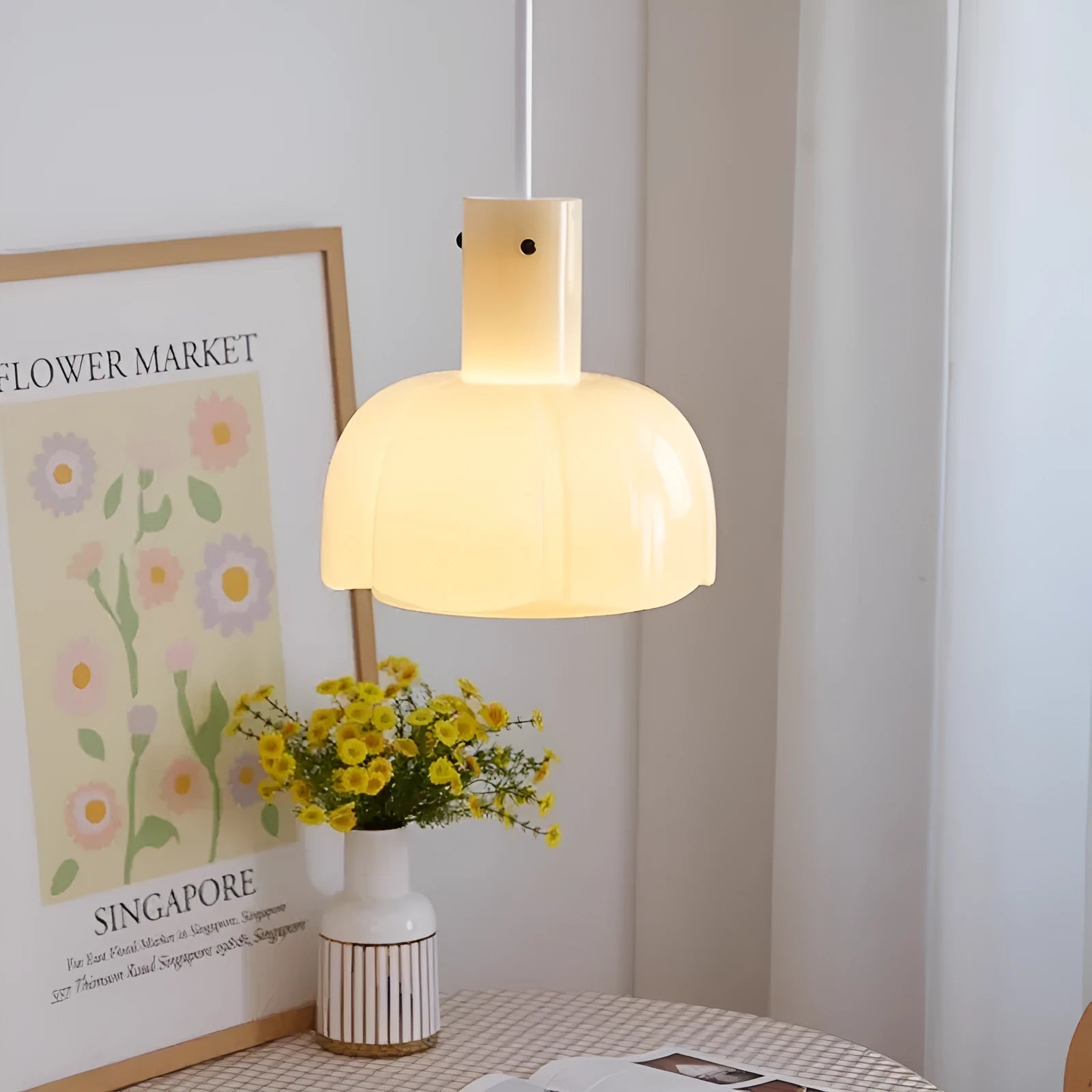 Medieval retro glass bud chandelier pendant light in caramel colour with tricolour dimming