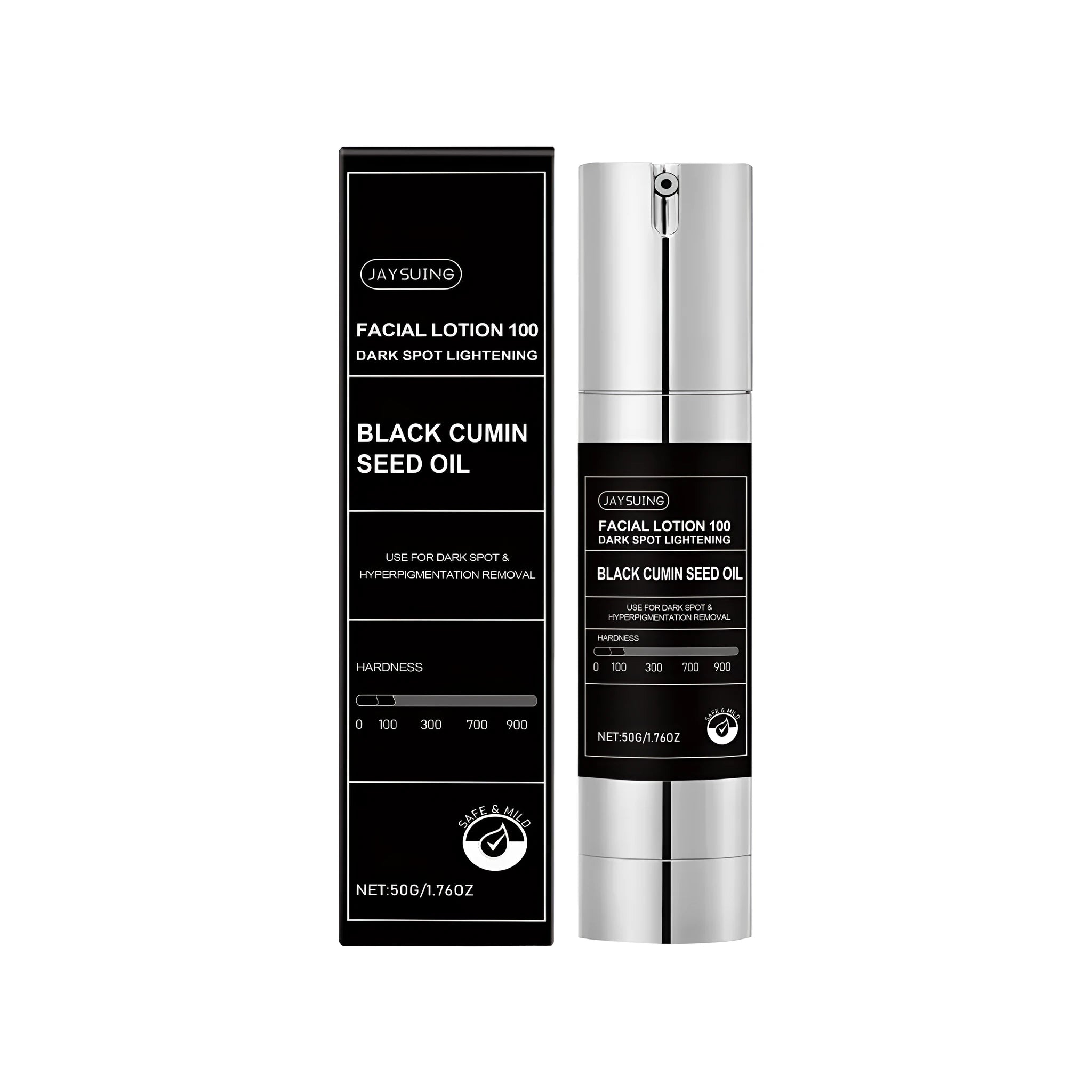 Spot lightening correction lotion in 50g container with glycerin and cumin seed oil ingredients