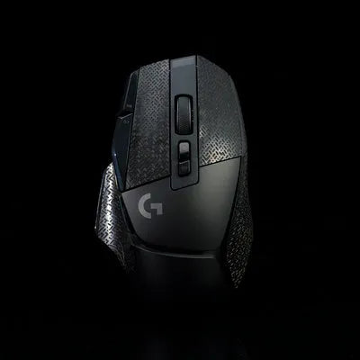 Anti-skid stickers for mouse in various colours including black, blue, and pink, ready for application on a mouse button