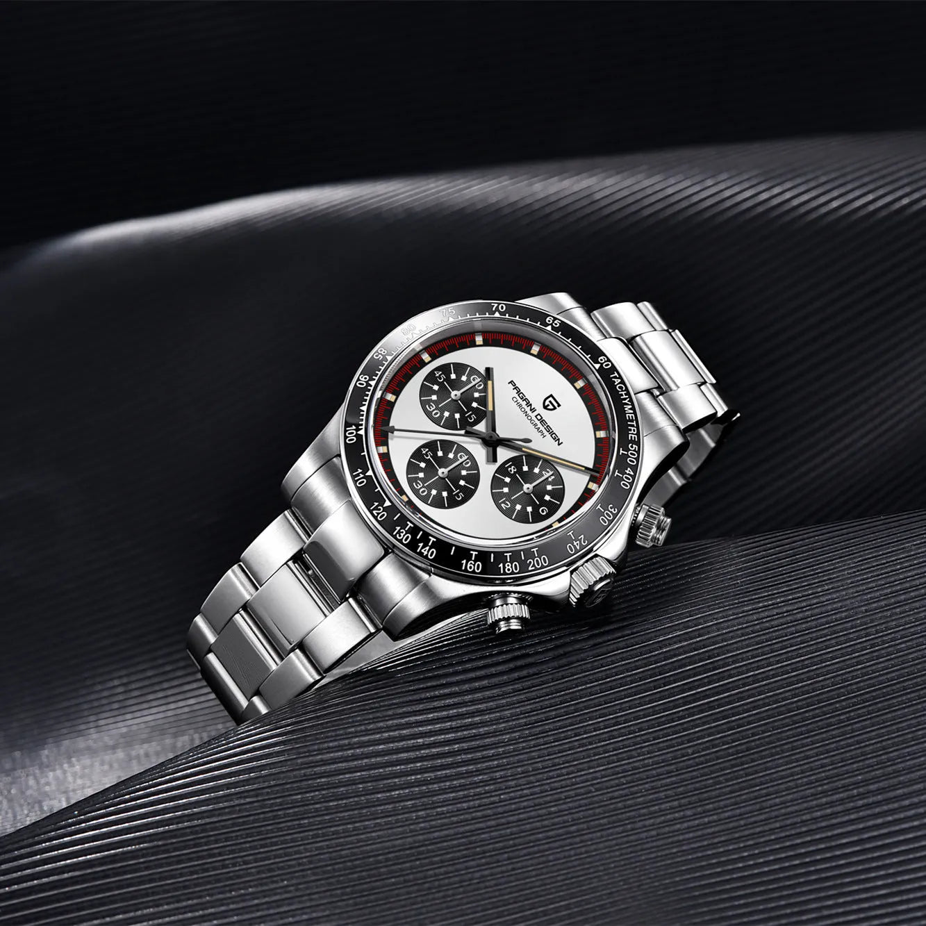 Berjani men's stainless steel chronograph watch with 40mm dial and Seiko VK63 movement