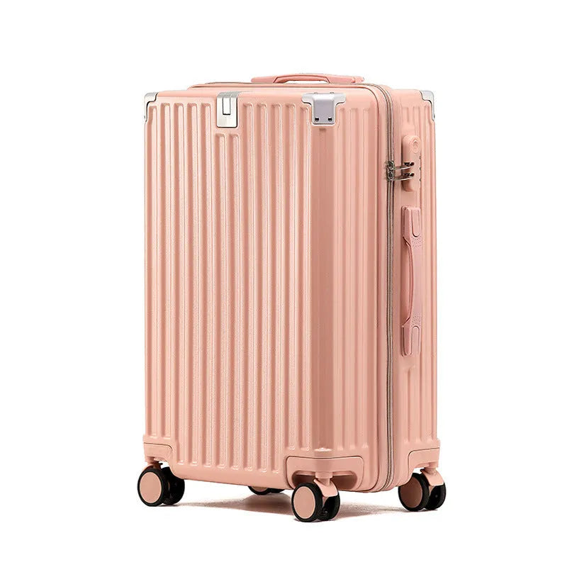 Aluminium frame hard shell ABS PC suitcase in avocado green with universal wheels.