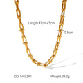 Stainless steel horseshoe chain jewellery set with necklace, bracelet and earrings featuring titanium steel pendants