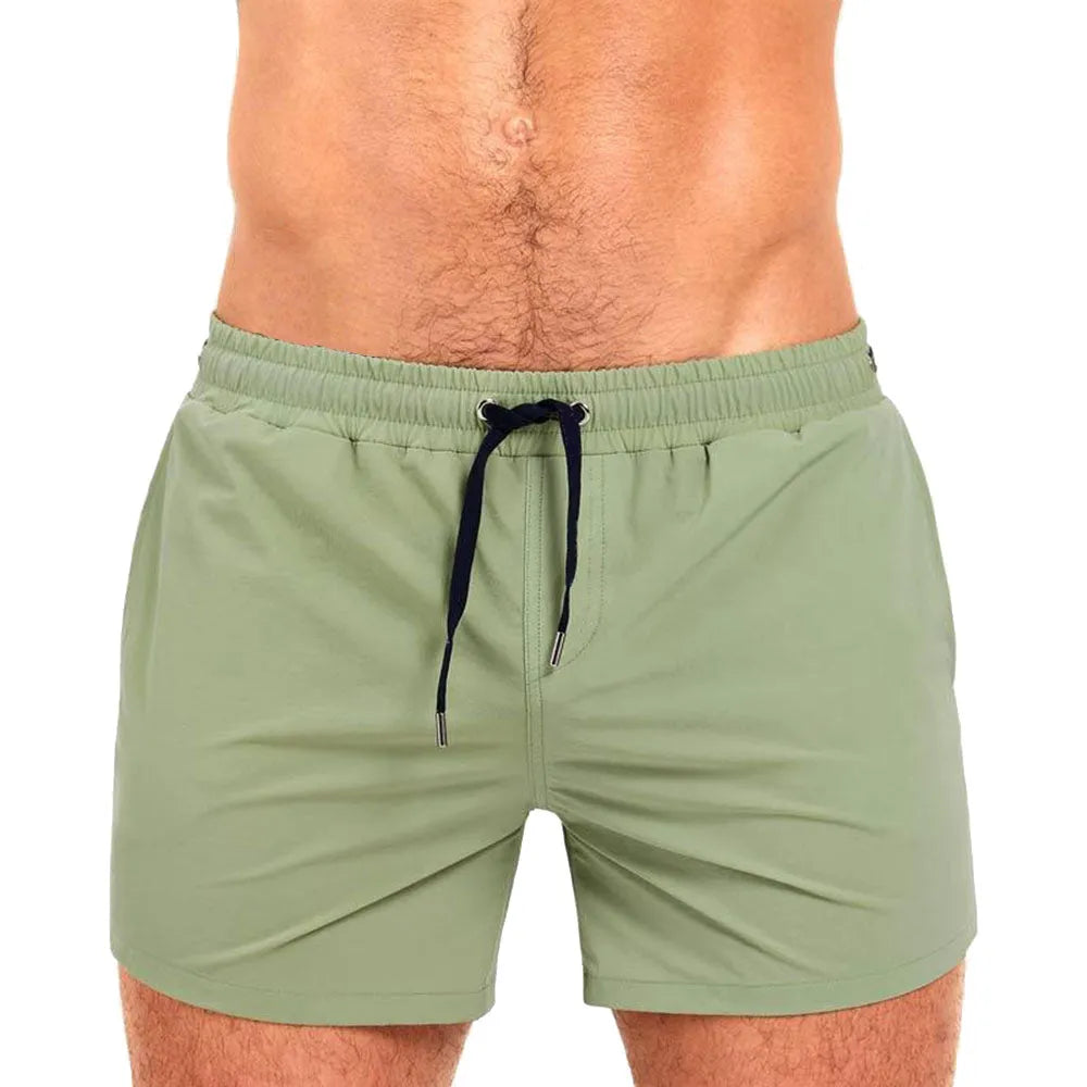 Mesh lining swimming sports shorts in polyester fabric available in six colours with size options