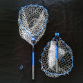 Lure Double Folding Dip Net aluminium alloy frame silicone net bag blue frame 50cm deep