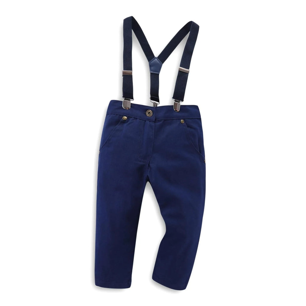 Blue plain boys suit for children over 8 years in European American style.