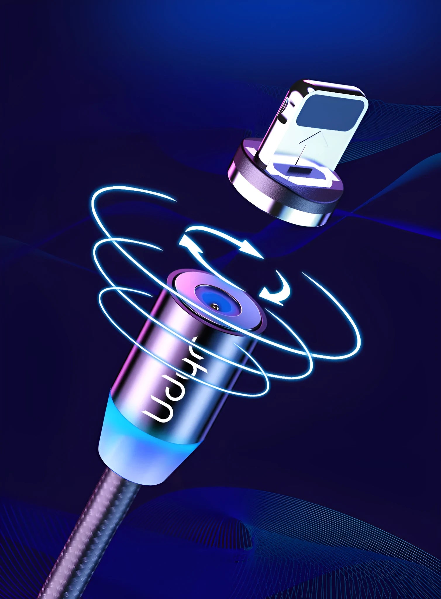Magnetic USB cable with detachable Android, Apple and Type-C magnetic heads