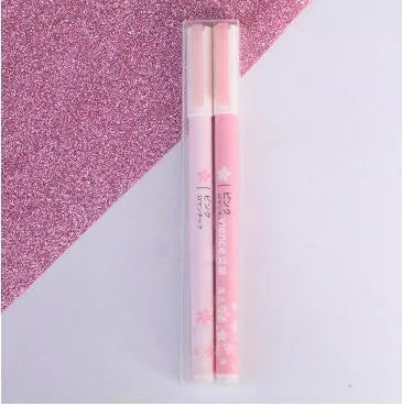 Sakura gel pen set showing 0.35mm and 0.5mm fine point pens with plastic bodies and metal refills